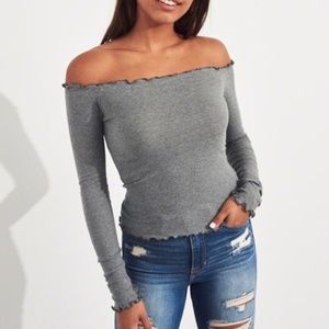 Hollister Ribbed Off The Shoulder Top